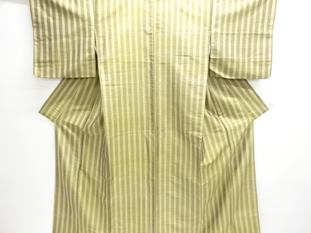 アンティーク　格子織出し手織り紬着物