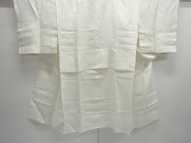 アンティーク　本麻すかし織　橋に楓模様長襦袢