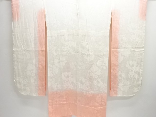 草花模様織り出し単衣振袖用長襦袢