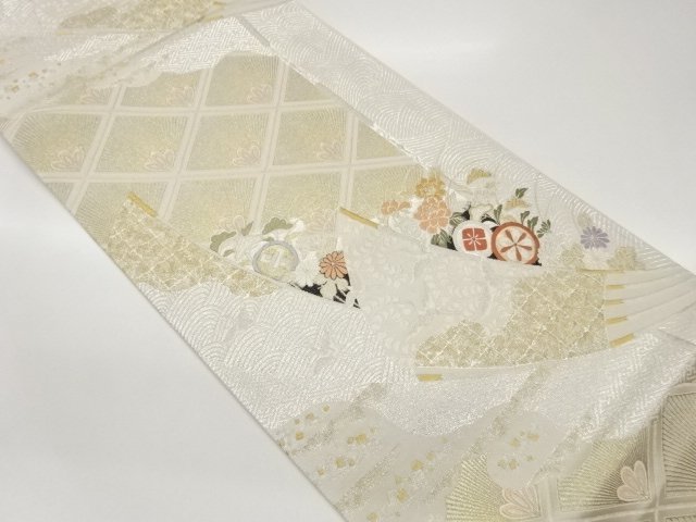 JAPANESE FUKURO OBI / WOVEN PINE & RHOMBUS