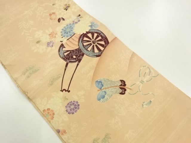 アンティーク　花車模様丸帯（材料）