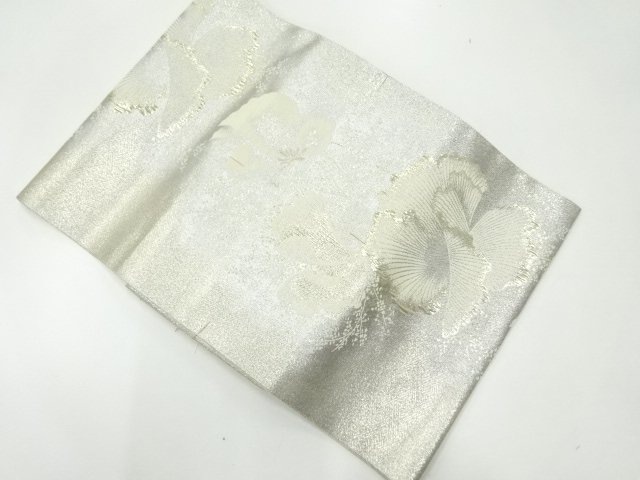アンティーク　蝶に花模様織出し名古屋帯（着用可）