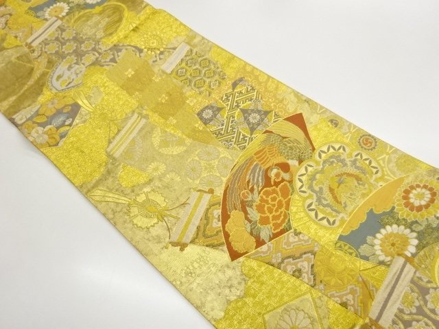 JAPANESE KIMONO / FUKURO OBI / WOVEN CLASSICAL PATTERN 