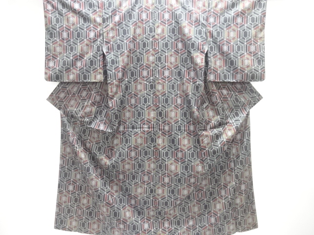 JAPANESE KIMONO / NISHIJIN DENSHO TSUMUGI / WOVEN KIKKO PATTERN