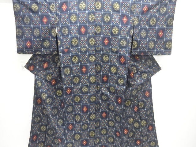 JAPANESE KIMONO / TSUMUGI / WOVEN GRID