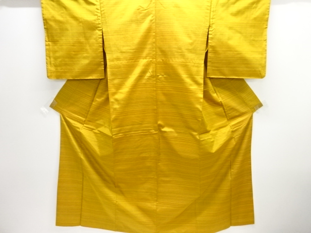 JAPANESE KIMONO / ENSEMBLE HITOE KIMONO & MICHIYUKI COAT / SILK / YONEZAWA TSUMUGI / WOVEN STRIPE