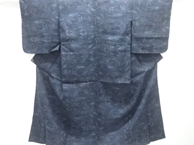 JAPANESE KIMONO / ANTIQUE KIMONO / TAISHO ROMAN STYLE / OJIYA CHIJIMI / WOVEN LEAVES