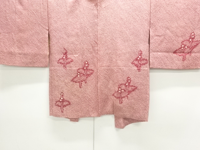 JAPANESE KIMONO / ANTIQUE HAORI / SILK / ALL SHIBORI / FLORAL PLANTS