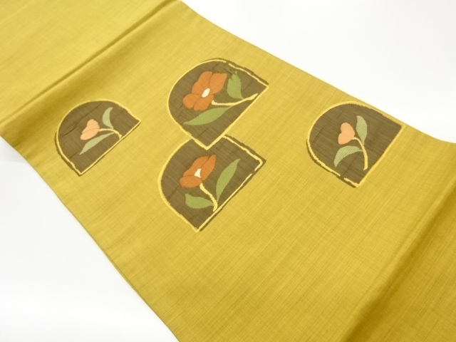 JAPANESE HIRAKI NAGOYA OBI / WOVEN FLOWER