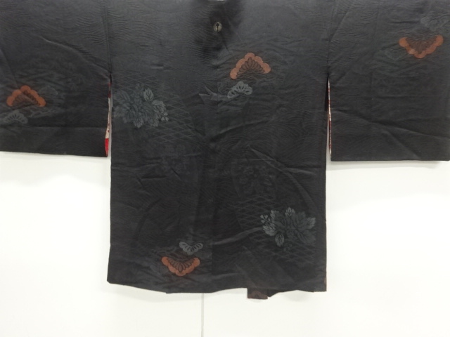 JAPANESE ANTIQUE HAORI / TAISHO ROMAN STYLE / URUSHI / WOVEN PINE