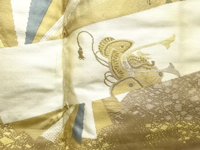 JAPANESE KIMONO / ANTIQUE MENS HAORI / SILK / DORO OSHIMA TSUMUGI / WOVEN TANZAKU(LINING)