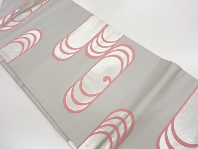 桝屋高尾謹製　変わりヱ霞模様織出し名古屋帯