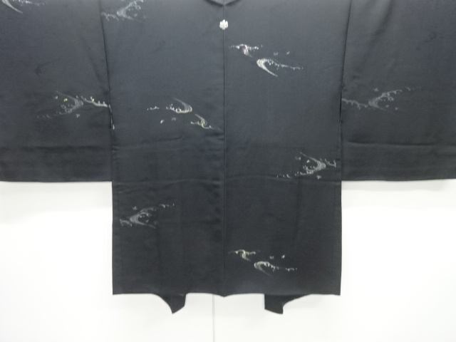 JAPANESE HAORI COAT / WOVEN WAVE / ONE CREST 