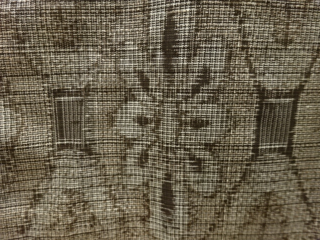 JAPANESE KIMONO / ANTIQUE HAORI / SILK / DORO OSHIMA TSUMUGI / WOVEN RHOMBUS