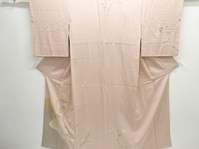 枝の葉に花古典柄刺繍一つ紋訪問着