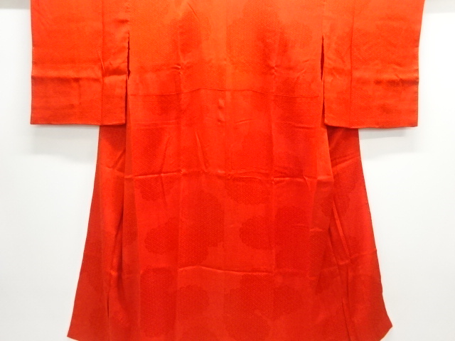JAPANESE KIMONO / ANTIQUE JUBAN / SILK / MON KINSHA / WOVEN CLOUDS & HITTA PATTERN