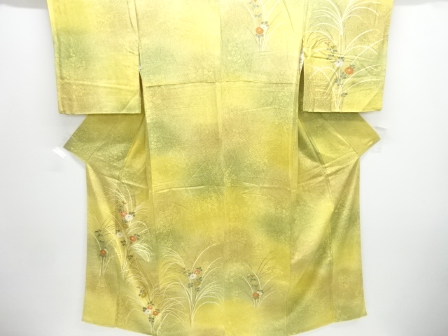 JAPANESE KIMONO / HOMONGI / SILK / AUTUMN PLANTS