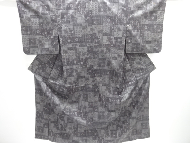 JAPANESE KIMONO / NISHIJIN DENSHO TSUMUGI / WOVEN TRADITIONAL PATTERN 