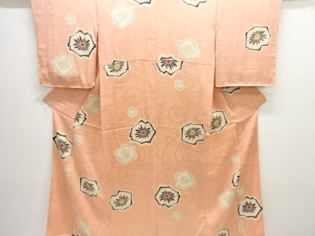 アンティーク　紋錦紗花模様着物