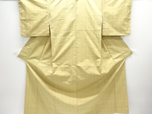 未使用品　縞織出し手織り紬着物