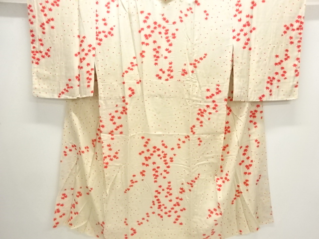 JAPANESE KIMONO / ANTIQUE HITOE JUBAN / SILK / KINSHA / MAPLE