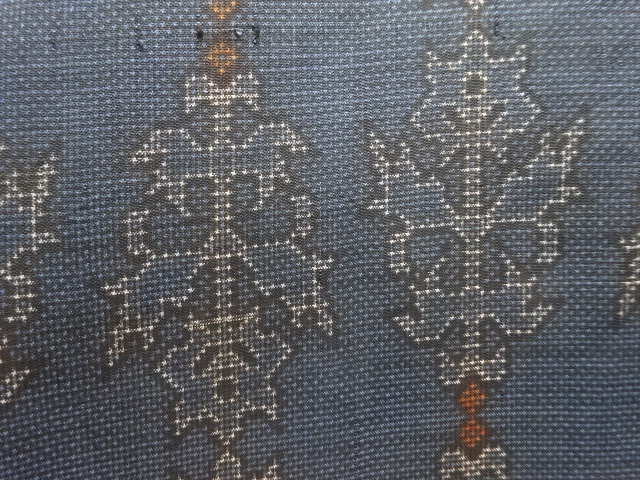 アンティーク　更紗模様織出し本場泥大島紬着物（5マルキ）