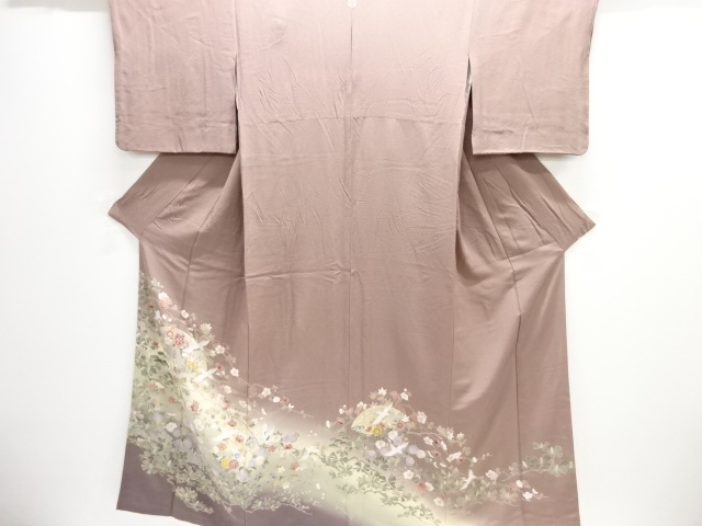 SALE!! JAPANESE KIMONO / IRO-TOMESODE / YUZEN / CRANES