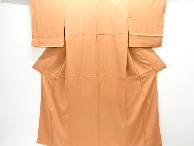 草木染　のり散らし模様織出し一つ紋色無地着物