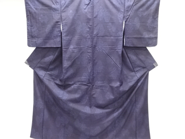 重ね菱に華紋織出し手織り紬着物