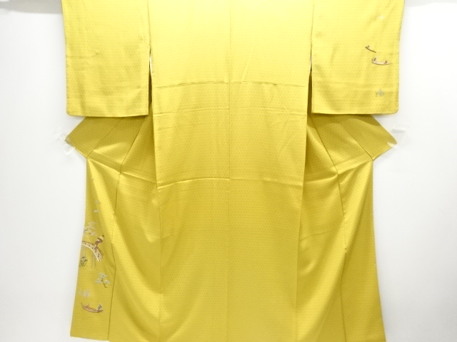 時代人物風景模様刺繍訪問着