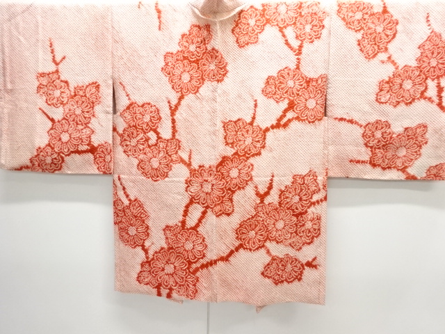 未使用品　きぬたや謹製　本総絞り　枝花模様絵羽織