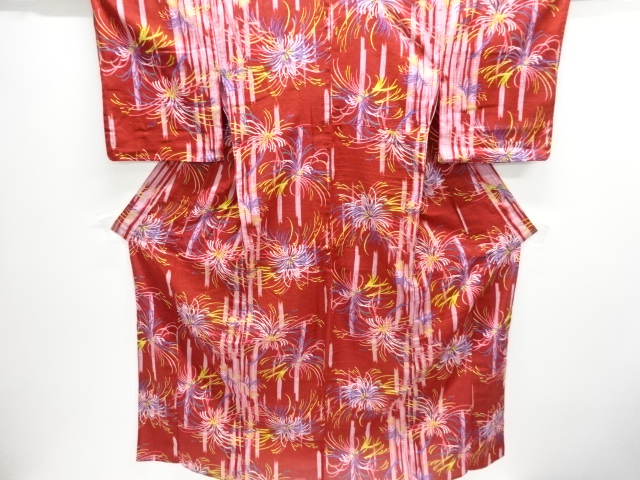 綿紅梅　乱菊模様浴衣