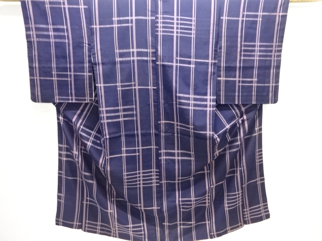 JAPANESE KIMONO / ANTIQUE KIMONO / TAISHO ROMAN STYLE / WOVEN GRID