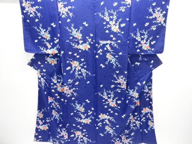 蝶に菊・梅模様小紋着物