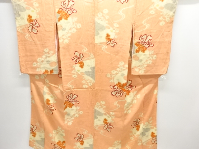 JAPANESE KIMONO / ANTIQUE KIMONO / SILK / MON KINSHA / KIKU