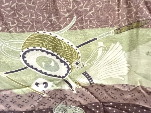 アンティーク　忠臣蔵模様男物長襦袢