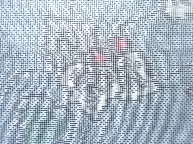 アンティーク　蔦の葉模様織り出し本場大島紬単衣着物