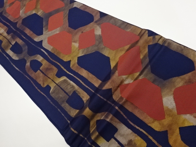 引箔抽象模様織出し袋帯