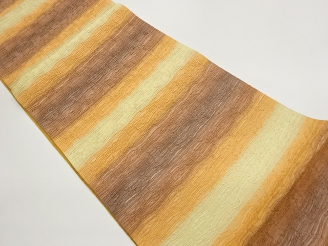 ふくれ織横縞模様織出し袋帯