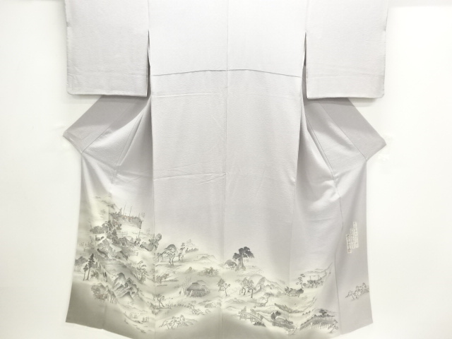 SALE!! JAPANESE KIMONO / IRO-TOMESODE / 53 STATIONS OF THE TOKAIDO / ARTIST WORK