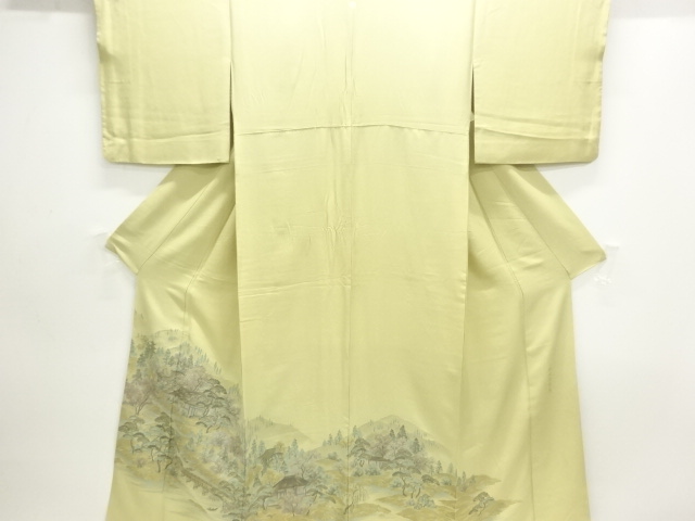 SALE!! JAPANESE KIMONO / IRO-TOMESODE / JUKO-ORI / SCENERY OF KYOTO