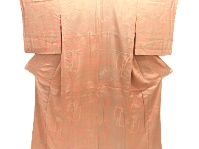 JAPANESE KIMONO / ANTIQUE KIMONO / SILK / MON KINSHA / GEOMETRIC