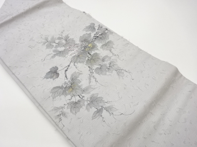 作家物　ひげ紬金彩葛模様名古屋帯