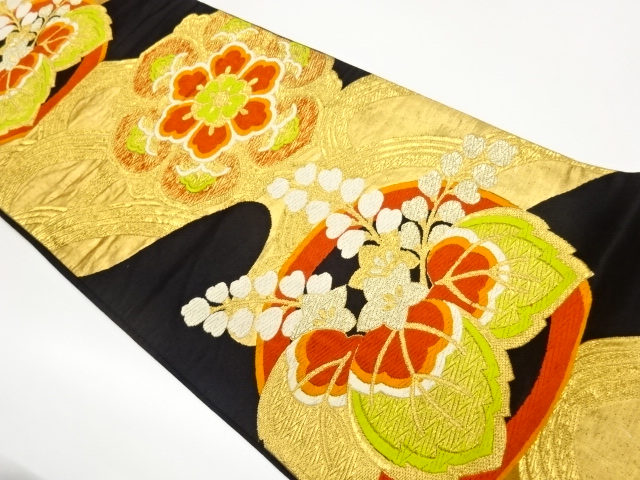 華文に桐模様織出し袋帯