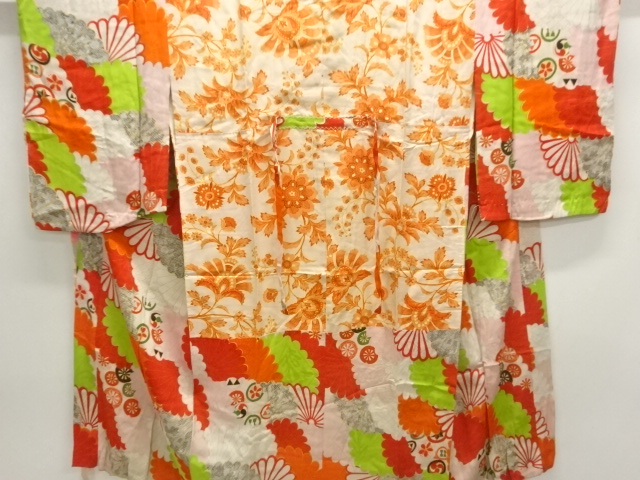 JAPANESE KIMONO / ANTIQUE DONUKI JUBAN / FLOWERS