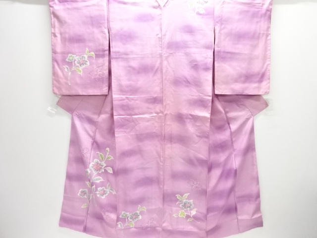 JAPANESE KIMONO / ANTIQUE KIMONO / SILK / TSUMUGI / FLOWER