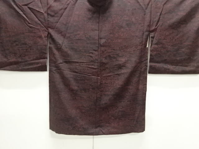 Taisho-Roman Lacquered Haori Woven with Lacquered Machiya Landscape Pattern