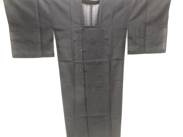 紗縞模様織り出しロング道行コート