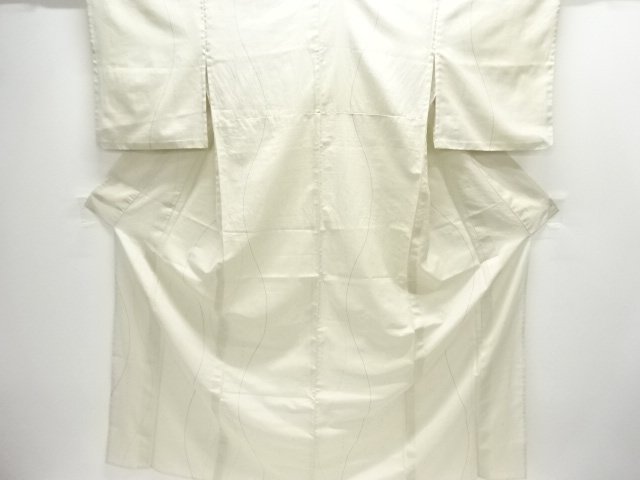 絽よろけ縞に水玉模様小紋着物