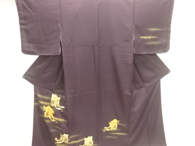 金彩御所車模様一つ紋訪問着